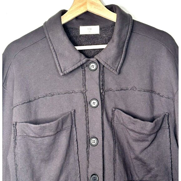 Anthropologie tna Womens Cardigan Sweater Button Front Knit Top Raw Hem Black XS - Picture 4 of 13